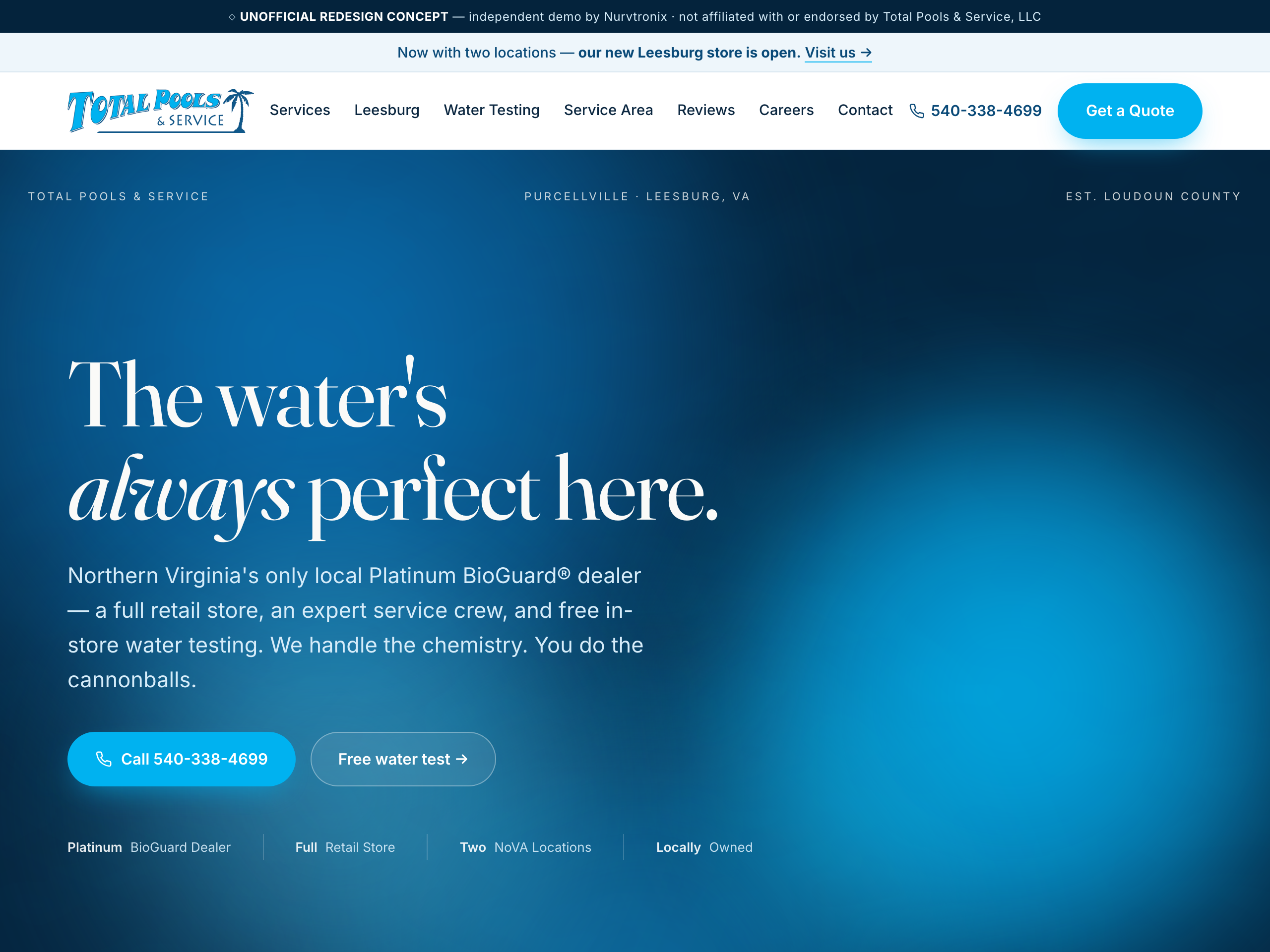 Total Pools & Service — redesigned site